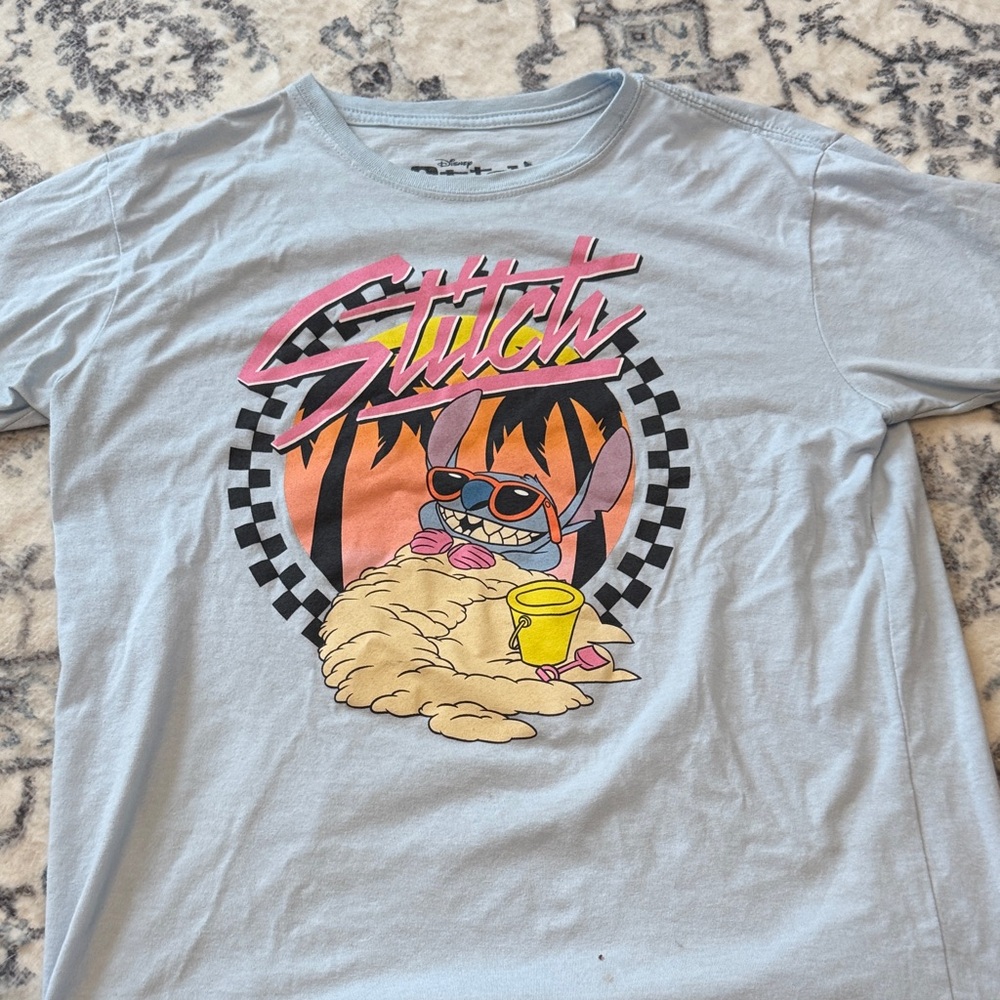 Disney Stitch Graphic Tee - Light Blue